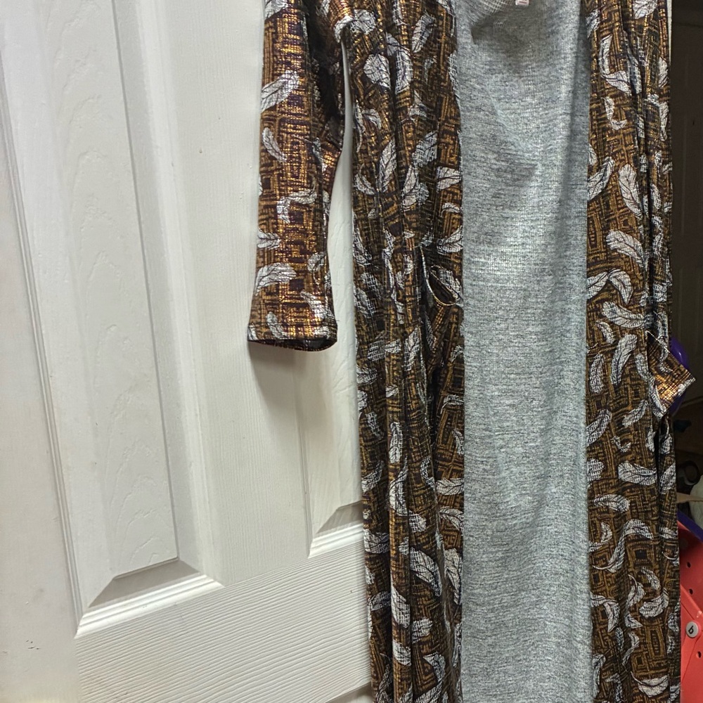 LuLaRoe bronze and silver Women's cardigan